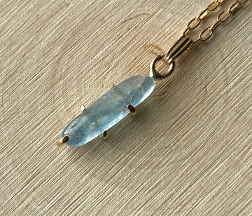 Brazilian Santa Maria Blue Aquamarine Pendant Necklace