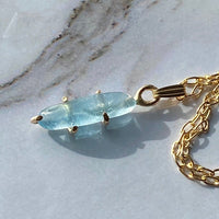 Brazilian Santa Maria Blue Aquamarine Pendant Necklace