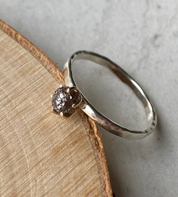 Raw Black Diamond Ring