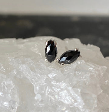 Black Spinel Stud Earrings