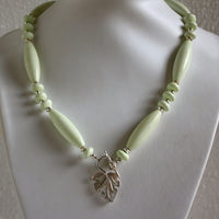 Lemon Ghrysoprase and Sterling Silver Necklace