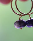 Iolite (Water Sapphire) Hoop Earrings