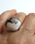 Sterling Silver Ring with Dendritic Landscape Opal