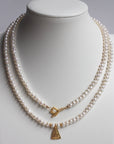 Long Freshwater Pearl Necklace with A Gold Vermeil Buddha Pendant
