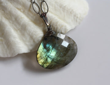 Labradorite and Oxidized Sterling Silver Necklace