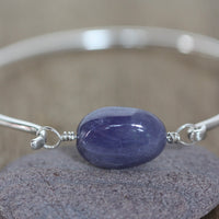 Sterling Silver Bangle Bracelet With Tanzanite