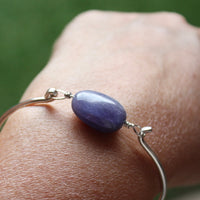 Sterling Silver Bangle Bracelet With Tanzanite