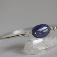 Sterling Silver Bangle Bracelet With Tanzanite