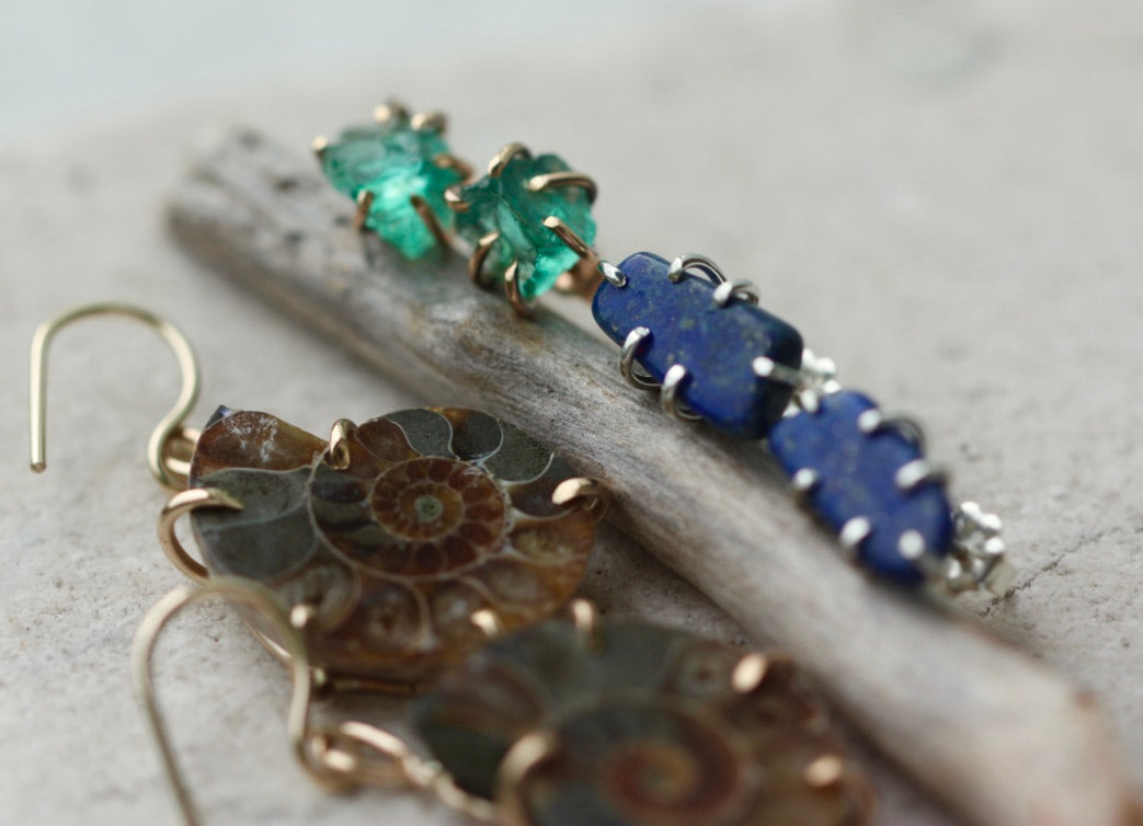 Natural Lapis Lazuli Stud Earrings,December Birthstone Earrings