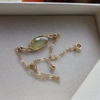 Rose Cut Green Sapphire Bracelet, 14k Gold Filled / Gold Vermeil