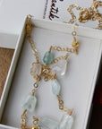 Aquamarine Long Chain Necklace, 14k Gold Filled/22k Gold Vermeil
