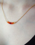 Mexican Fire Opal Bar Necklace, 14k Gold Filled Chain