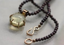 Lemon Quartz and Freshwater Pearl Necklace, 14k Gold Filled
