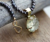 Lemon Quartz and Freshwater Pearl Necklace, 14k Gold Filled