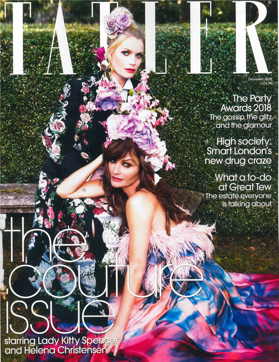 Featured in TATLER UK, Green Bi-Color Tourmaline Slice and Diamond Earrings, 18k Gold