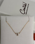 Diamond Slice Necklace in 18k Gold, Raw Salt and Pepper Diamond Necklace,  April Birthstone Necklace