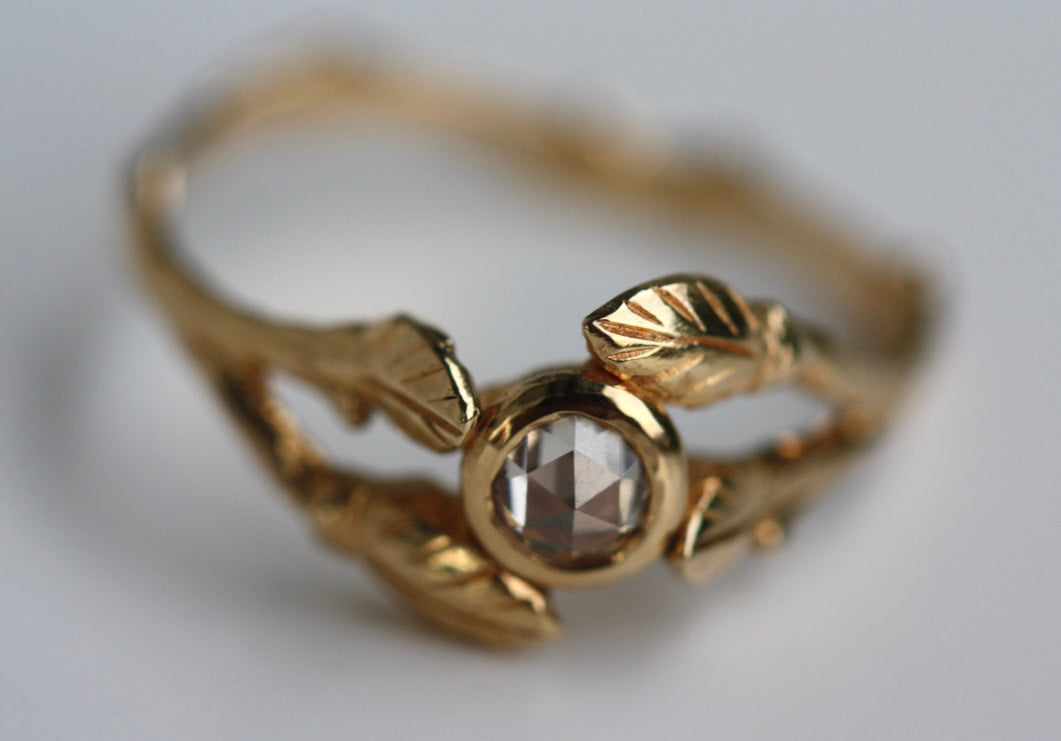 Diamond Twig Ring, 18k Gold