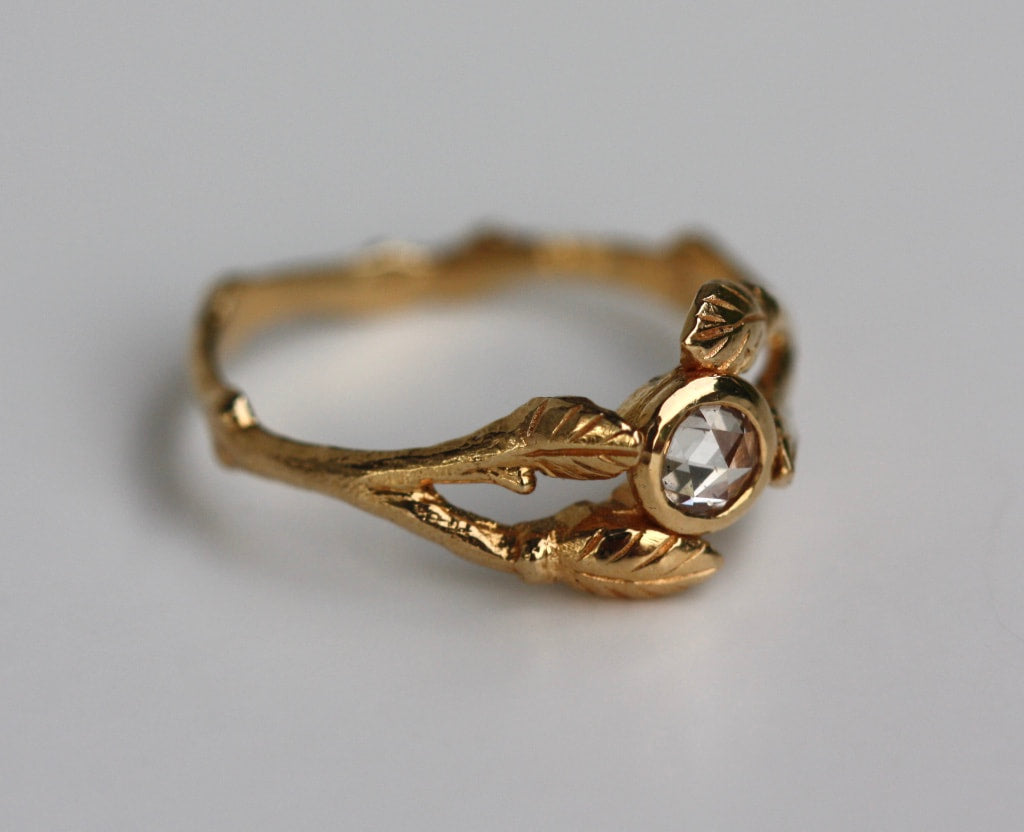 Diamond Twig Ring, 18k Gold