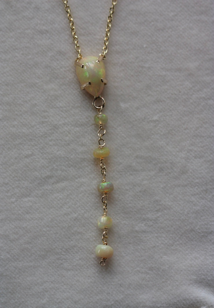 Ethiopian Welo Opal Necklace, 14k Gold / 14k Gold Filled
