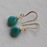 Soft Teal Blue Chalcedony Earrings