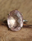 Large Pink Tourmaline Ring, 14k Gold and 92.5 Sterling Silver