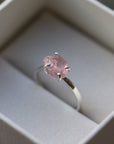 Uncut Natural Pink Tourmaline Ring, 92.5 Sterling Silver, October Birthstone