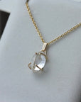 Natural Herkimer Diamond Pendant Necklace, April Birthstone Necklace