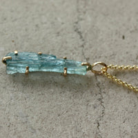 AS SEEN IN TATLER UK Raw, Unpolished Brazilian Santa Maria Aquamarine Pendant Necklace, March Birthstone Pendant Necklace