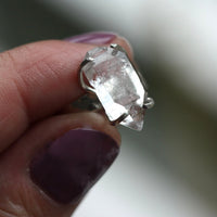 Natural Herkimer Diamond Ring, Diamond Quartz Ring, April Birthstone Ring