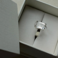 Natural Herkimer Diamond Ring, Diamond Quartz Ring, April Birthstone Ring