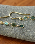 Blue Polki Cut Diamond Slice Earrings, 18k Gold