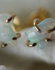 Raw Ethiopian White Opal Stud Earrings, October Birthstone Earrings