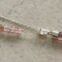 Watermelon Bi-Color Tourmaline Crystal Point Pendant Necklace