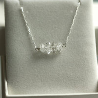 Herkimer Diamond Bar Necklace, Diamond Quartz Necklace