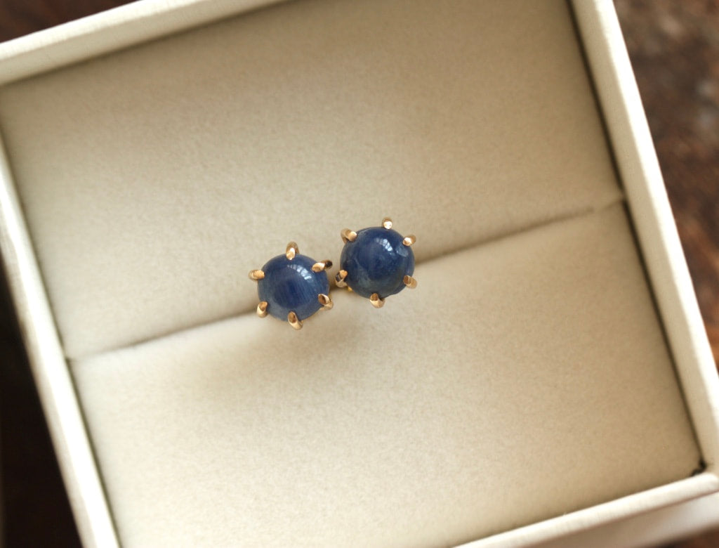 Blue Sapphire Post Earrings, September Birthstone Earrings