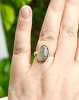 Moss Aquamarine Ring, March Birthstone Ring