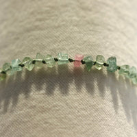 Raw Watermelon Multi Color Tourmaline Knotted Macrame Bracelet, October Birthstone Bracelet