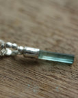 Raw Indicolite Teal Blue Tourmaline Pendant Necklace, October Birthstone Pendant Necklace