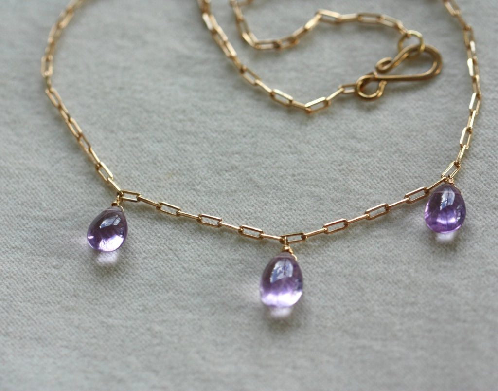 Brazilian Amethyst Necklace, February Birthstone Necklace