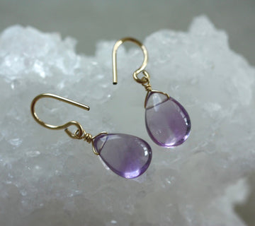 Brazilian Amethyst Earrings, February Birthstone Earrings