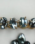 Tahitian Keshi Pearl Stud Earrings, Tahitian Black Pearl Post Earrings with Gold Prongs, June Birthstone Earrings