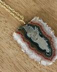 Amethyst Stalactite Slice Pendant Necklace, February Birthstone Pendant Necklace