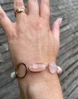 Pink Multi Gemstone Bracelet, Morganite, Pink Moonstone, Rose Quartz and Pearl Bracelet