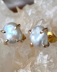 Freshwater Keshi Pearl Stud Earrings, June Birthstone Earrings