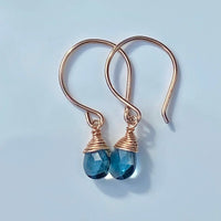 London Blue Topaz Earrings, November Birthstone Earrings