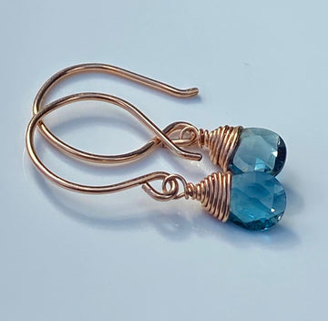 London Blue Topaz Earrings, November Birthstone Earrings