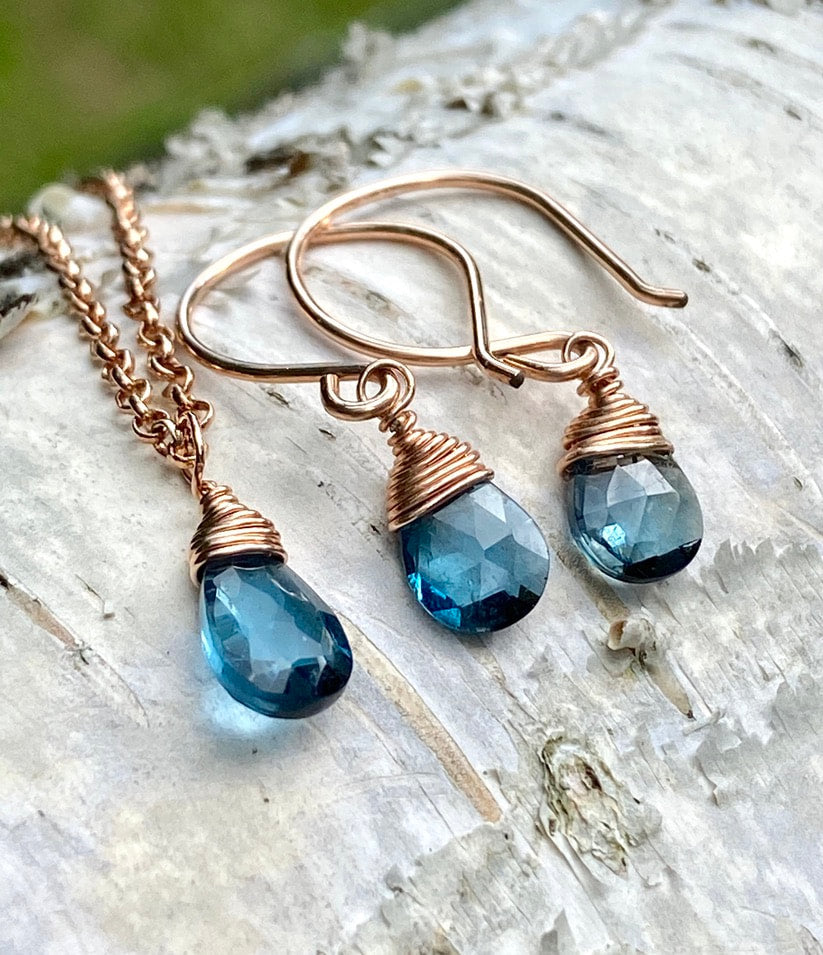 London Blue Topaz Earrings, November Birthstone Earrings