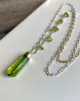 Peridot Crystal Point Necklace, August Birthstone Necklace