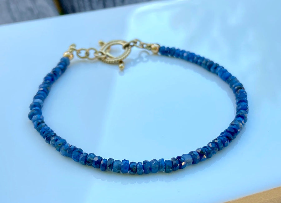 Blue Sapphire Stacking Bracelet, September Birthstone Bracelet