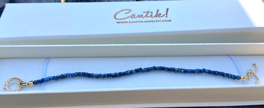 Blue Sapphire Stacking Bracelet, September Birthstone Bracelet